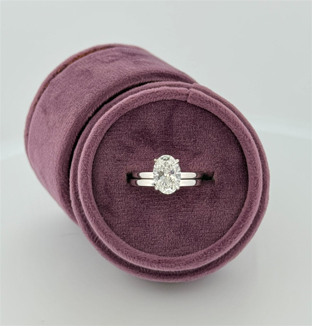 White Gold Lab Oval Solitaire Engagement Ring