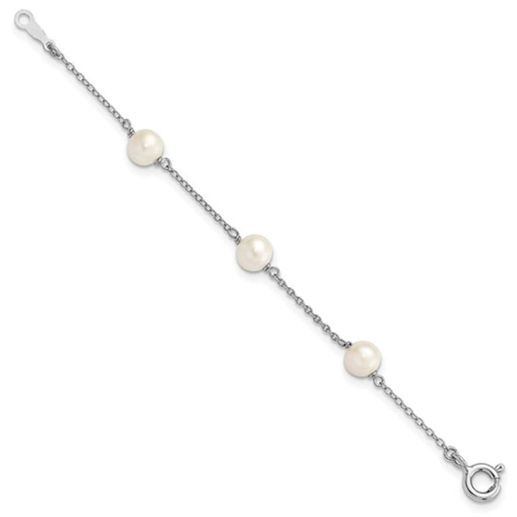 Childrens Sterling Silver Pearl Bracelet