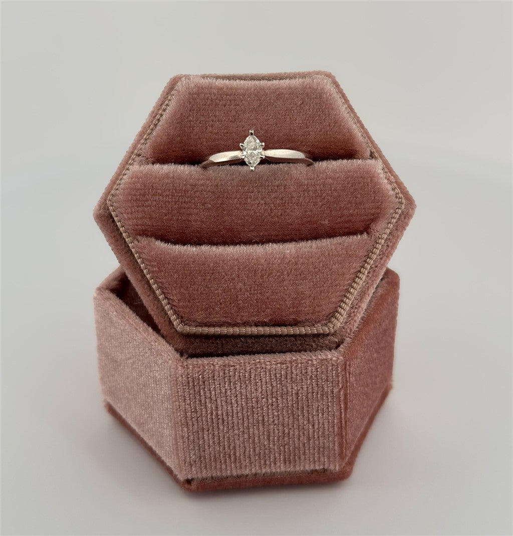 White Gold Marquise Solitaire Engagement Ring