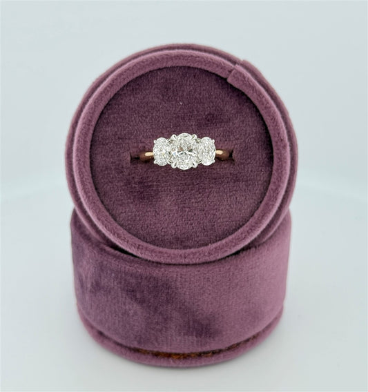 Two-Tone Lab Grown Three Stone Ring