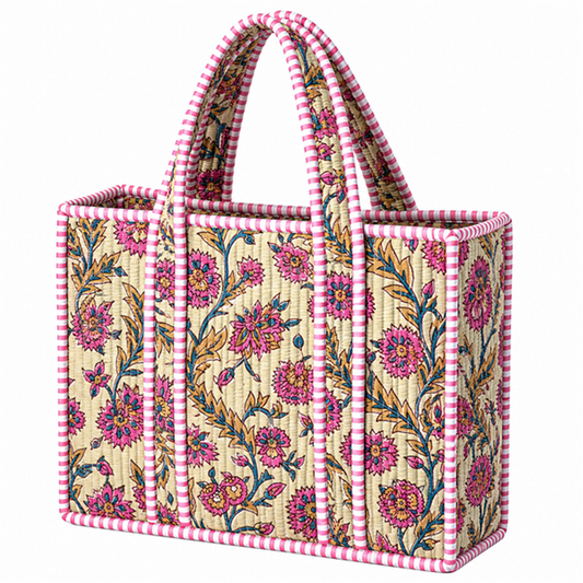 Light Floral Quilted Mini Bag