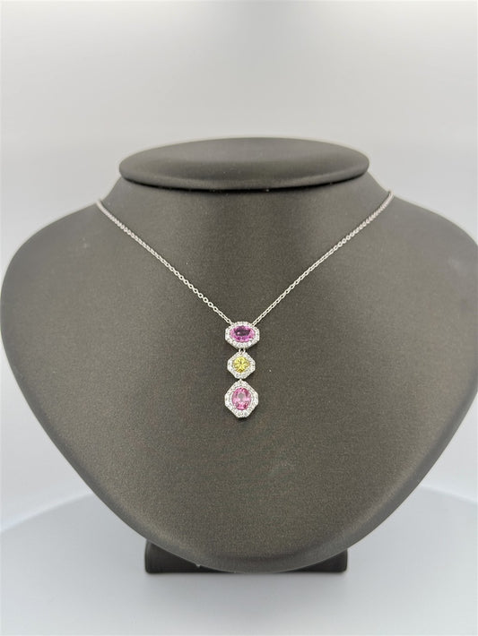 White Gold Sapphire Necklace