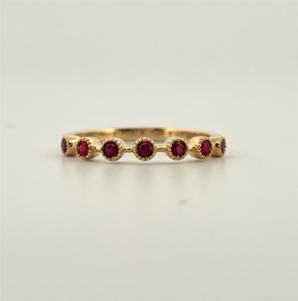 Yellow Gold Ruby Stackable Ring