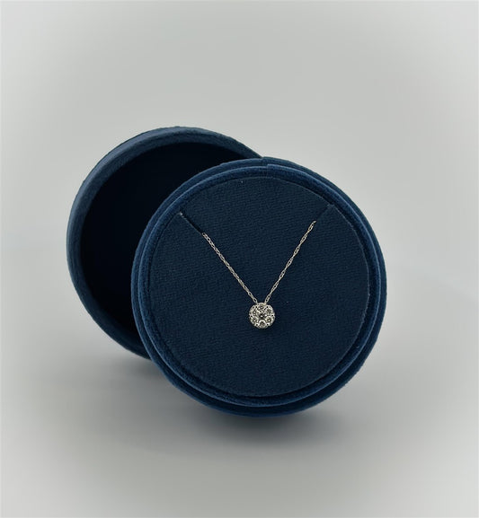 White Gold Diamond Cluster Necklace