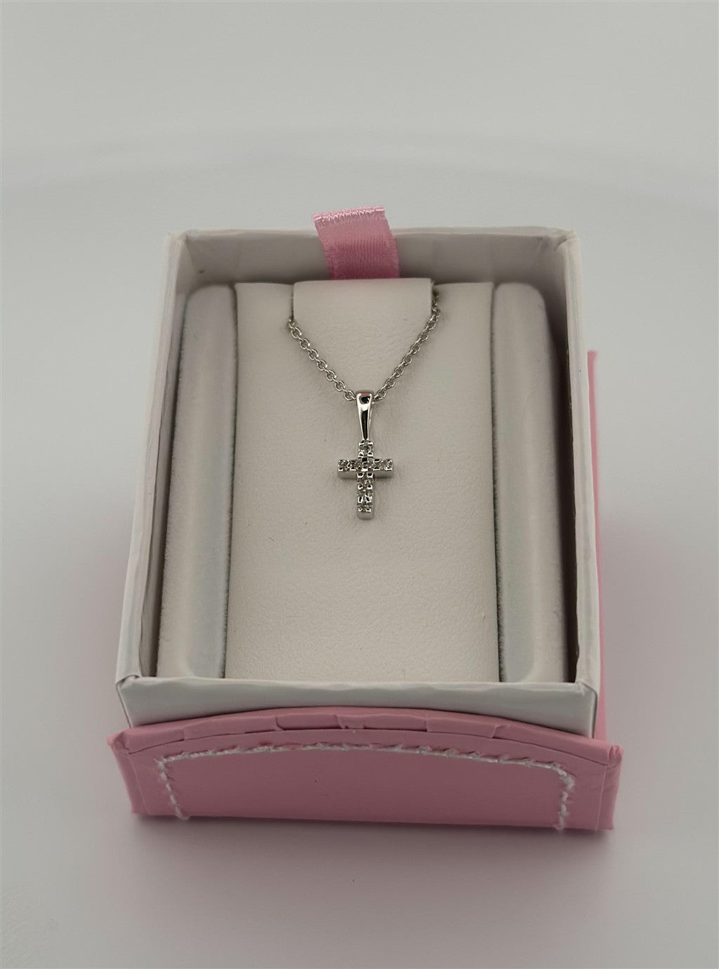 Sterling Silver Diamond Cross Necklace