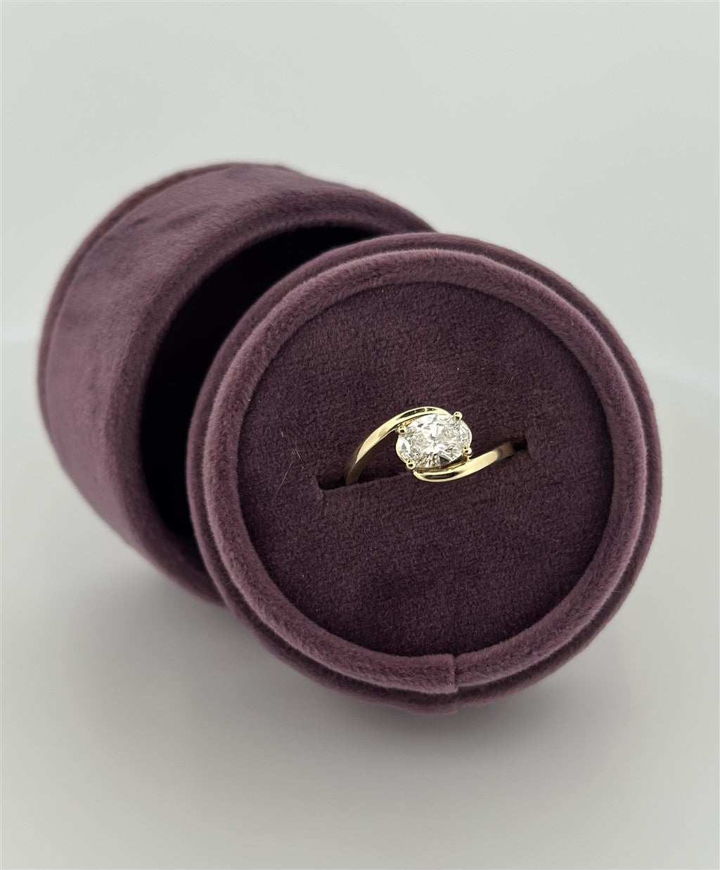 Yellow Gold Oval Lab Grown Ring