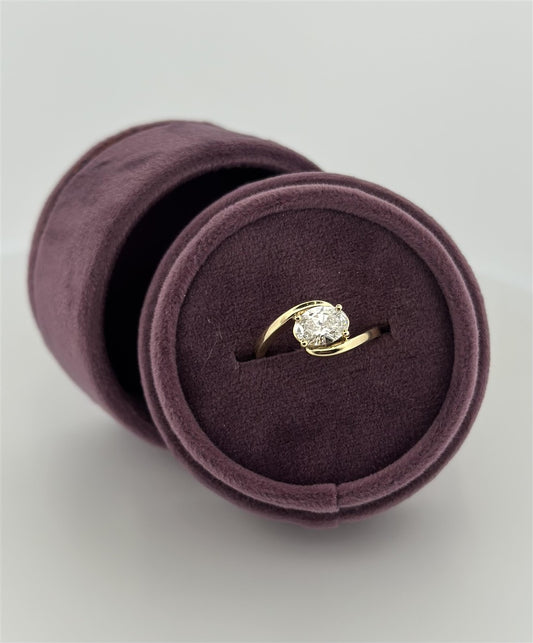 Yellow Gold Oval Lab Grown Ring
