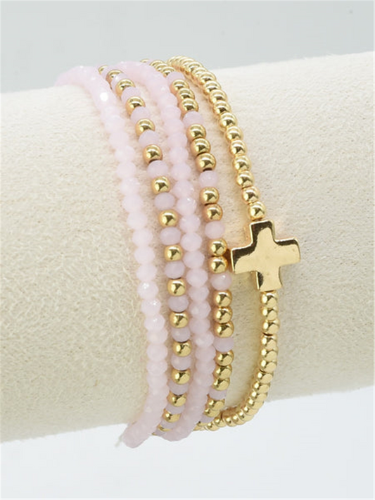 Beaded Cross Stretch Bracelet