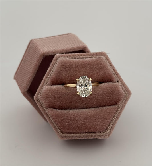 Yellow Gold Lab Grown Oval Diamond Engagement Ring