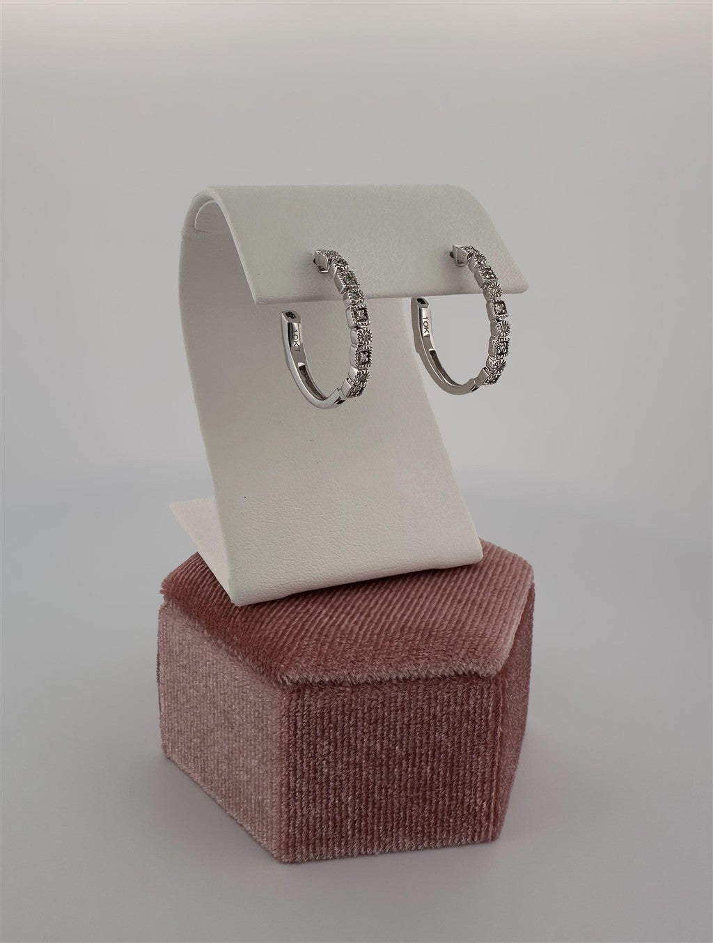 White Gold Diamond Hoop Earrings