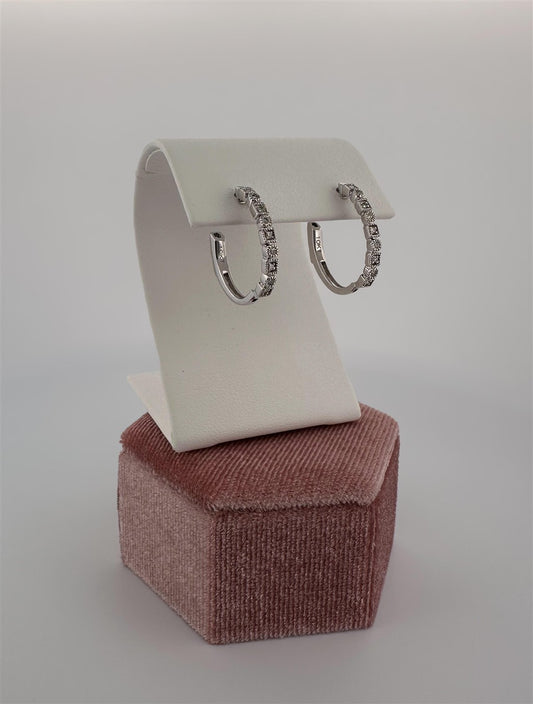 White Gold Diamond Hoop Earrings