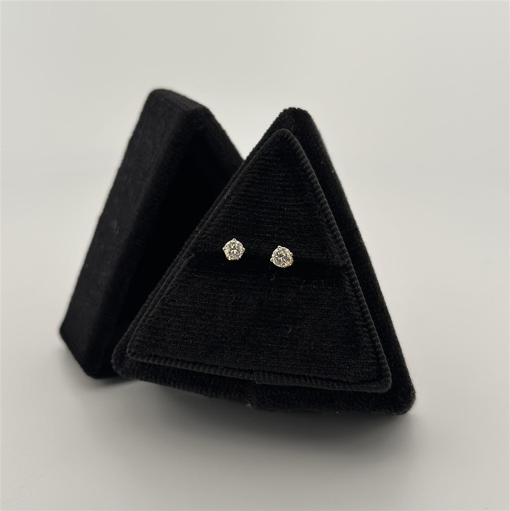 Yellow Gold Diamond Stud Earrings