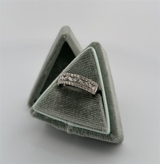 White Gold Round And Marquise Diamond Band