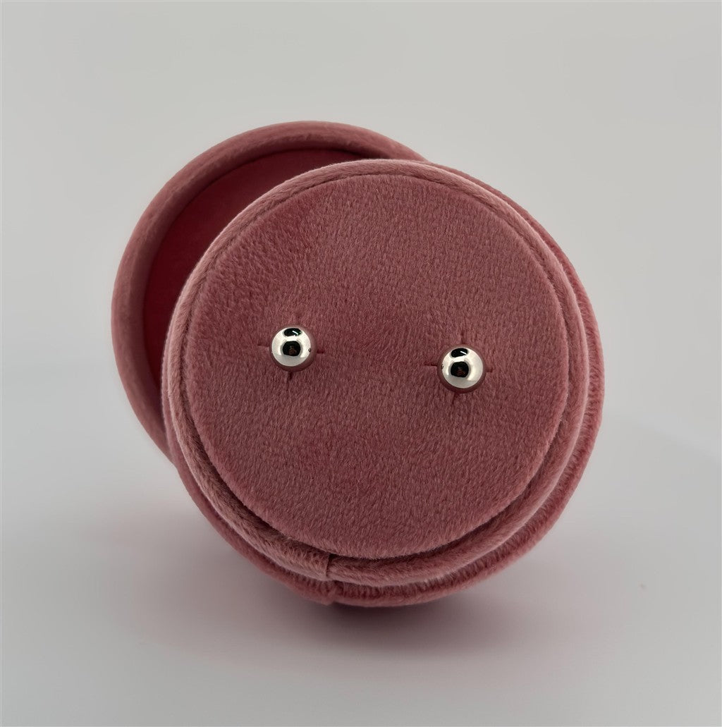 White Gold Ball Post Earrings