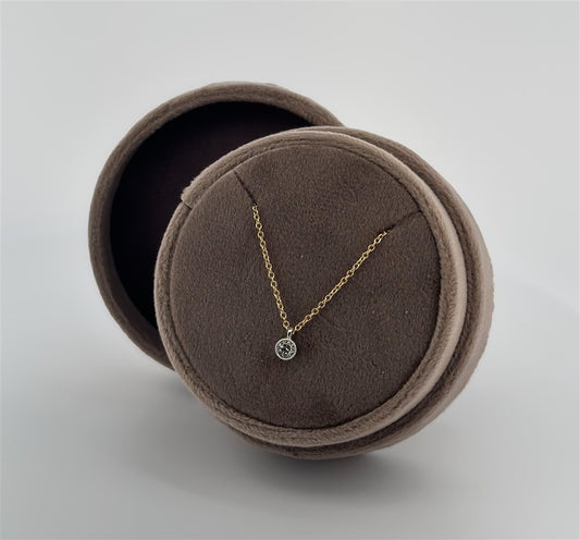 Yellow Gold Lab Grown Diamond Solitaire Necklace