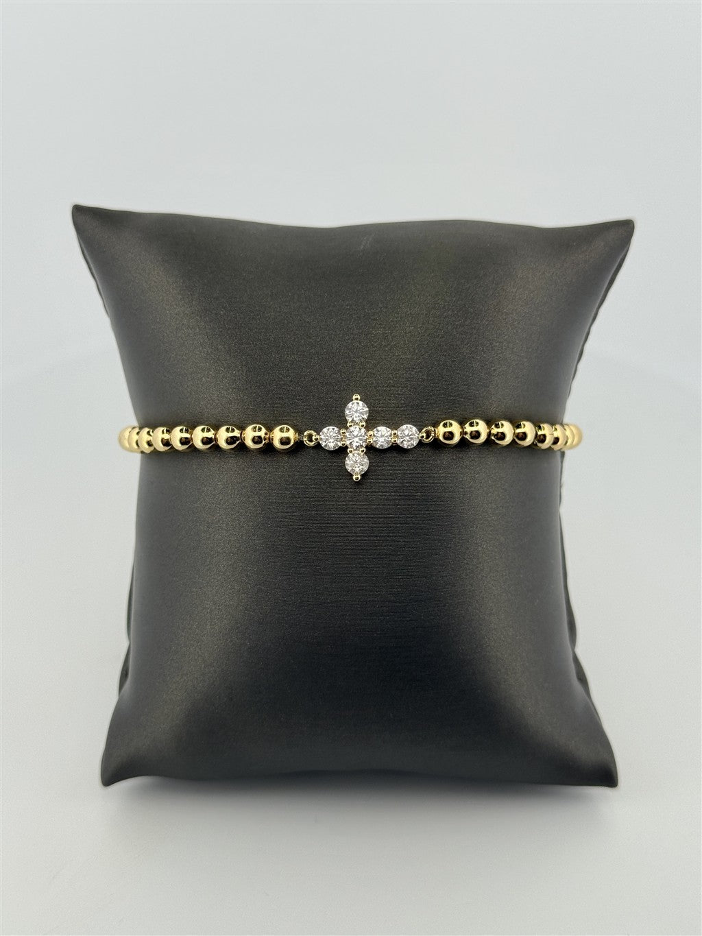 Trendy Beaded Cz Cross Bracelet