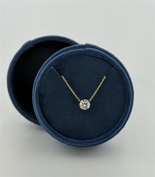 Yellow Gold Lab Diamond Solitaire Necklace