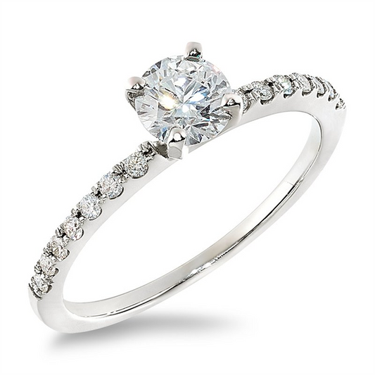 White Gold Round Engagement Ring