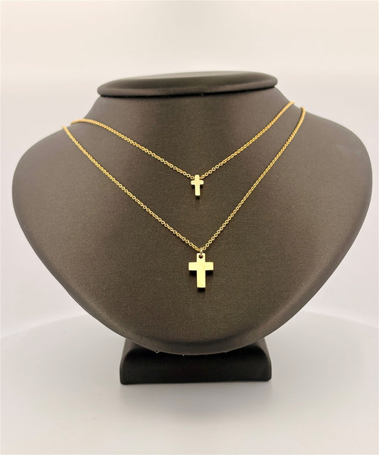 Layered Cross Necklace