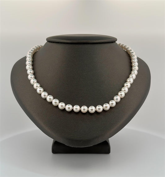 White Gold 16" Pearl Necklace