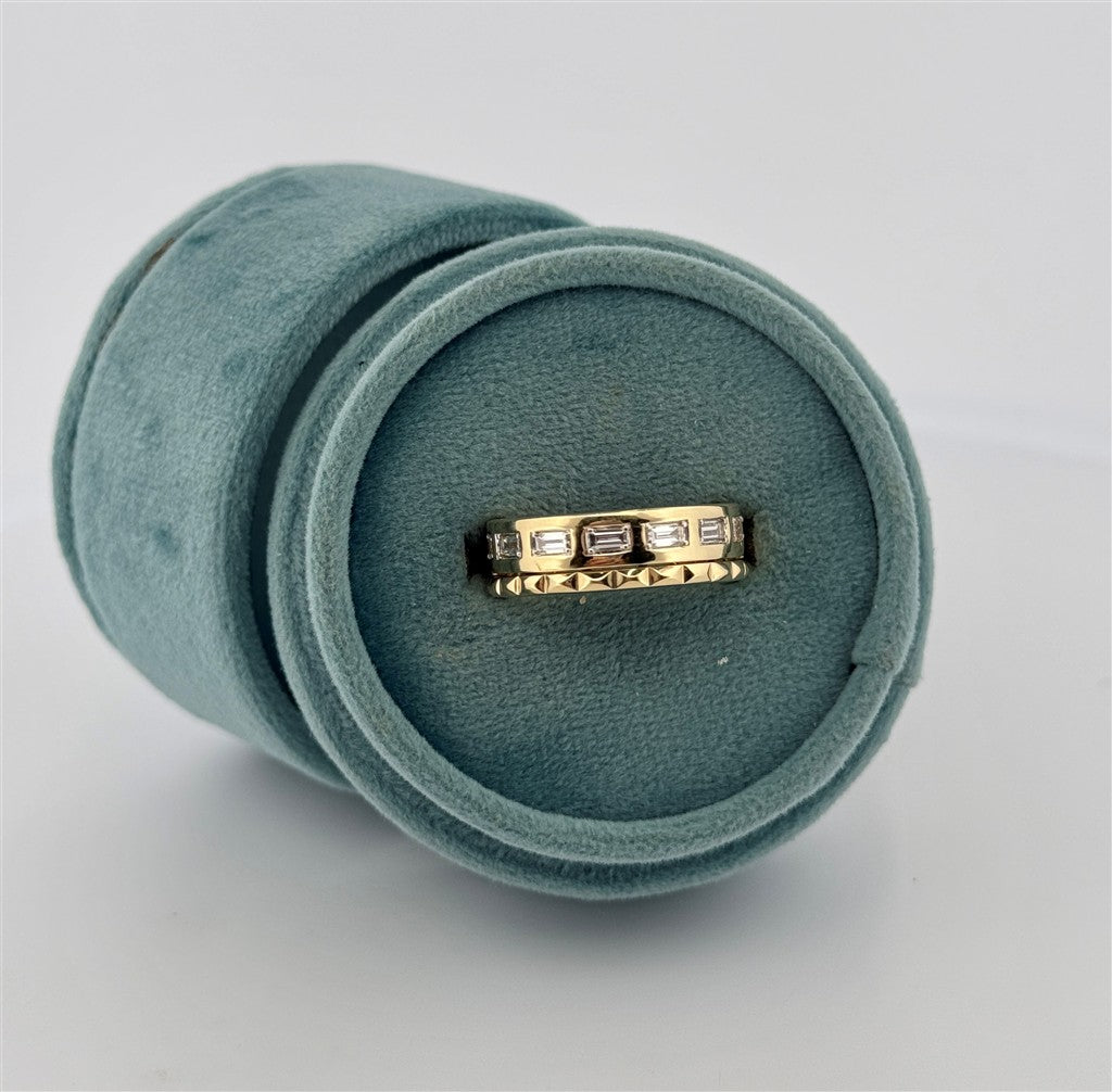 Yellow Gold Diamond Double Stacked Band
