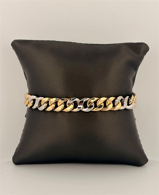Cuban Link Two-Tone Bracelet