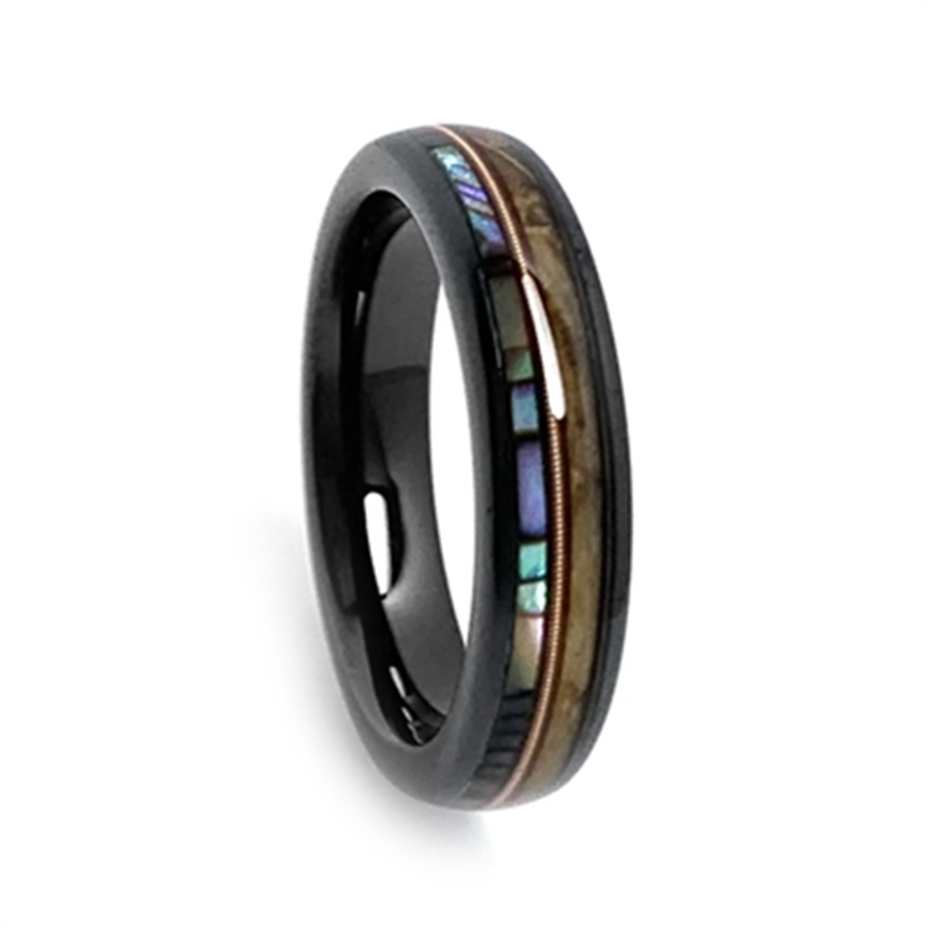 Whiskey Barrel And Guitar String Wedding Band