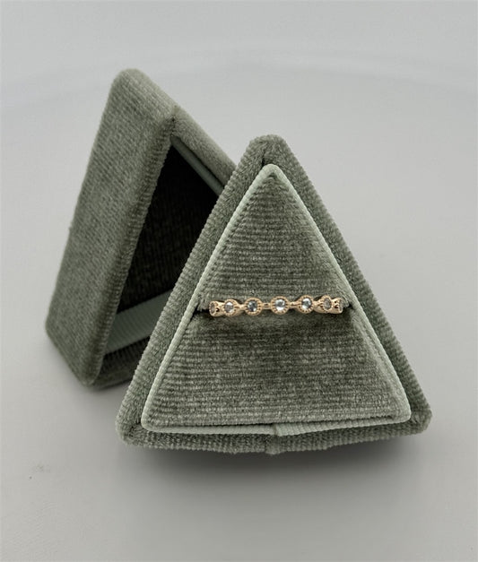 Yellow Gold Aquamarine Stackable Ring