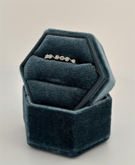 White Gold Vintage Inspired Stackable Ring