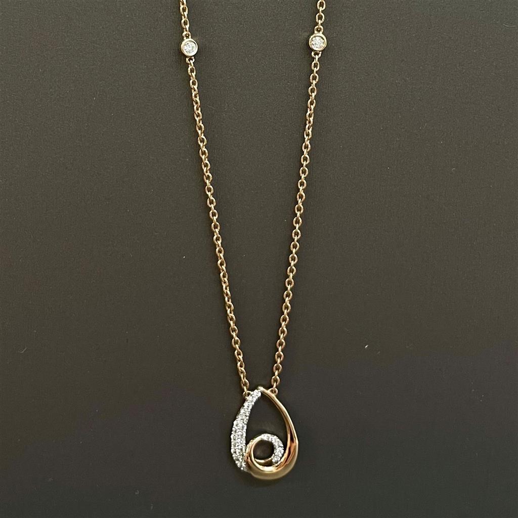 Rose Gold Diamond Accented Necklace