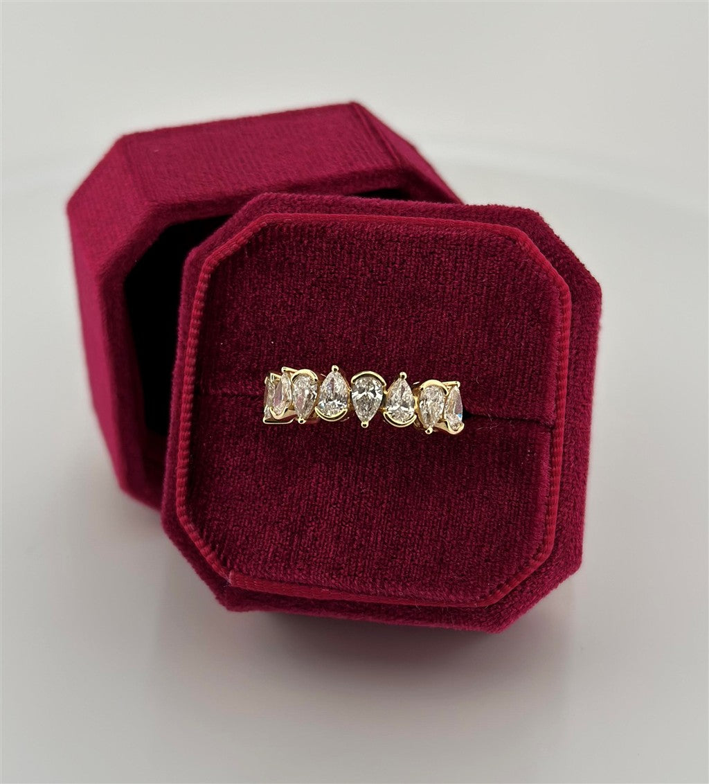 Yellow Gold Lab Pear Shape Band