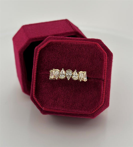 Yellow Gold Lab Pear Shape Band
