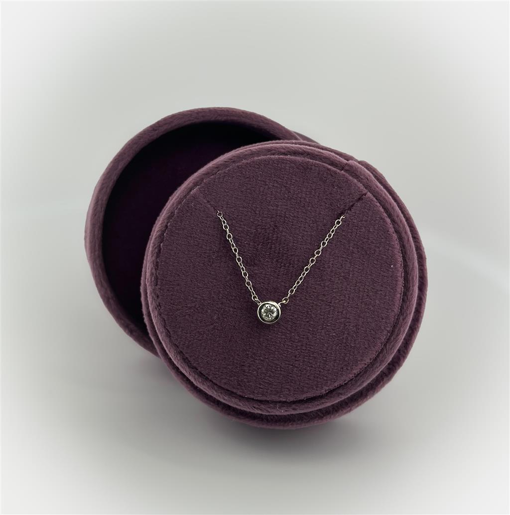 White Gold Diamond Bezel Set Necklace