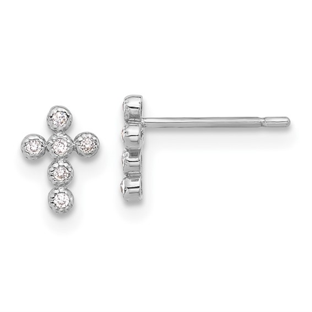 White Gold Stud Earrings