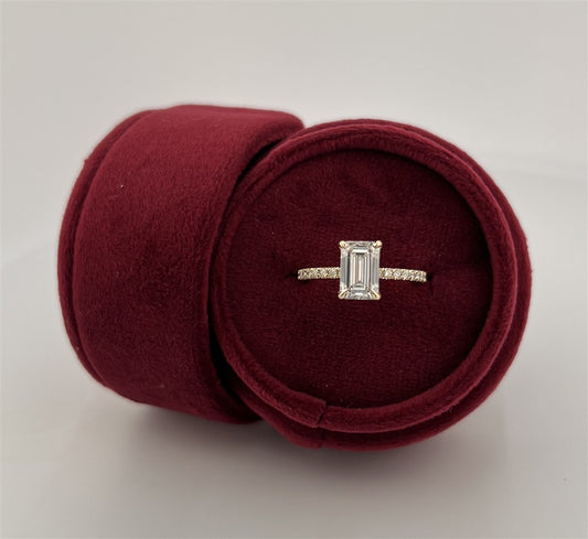 Yellow Gold Lab Grown Emerald Cut Diamond Engagement Ring