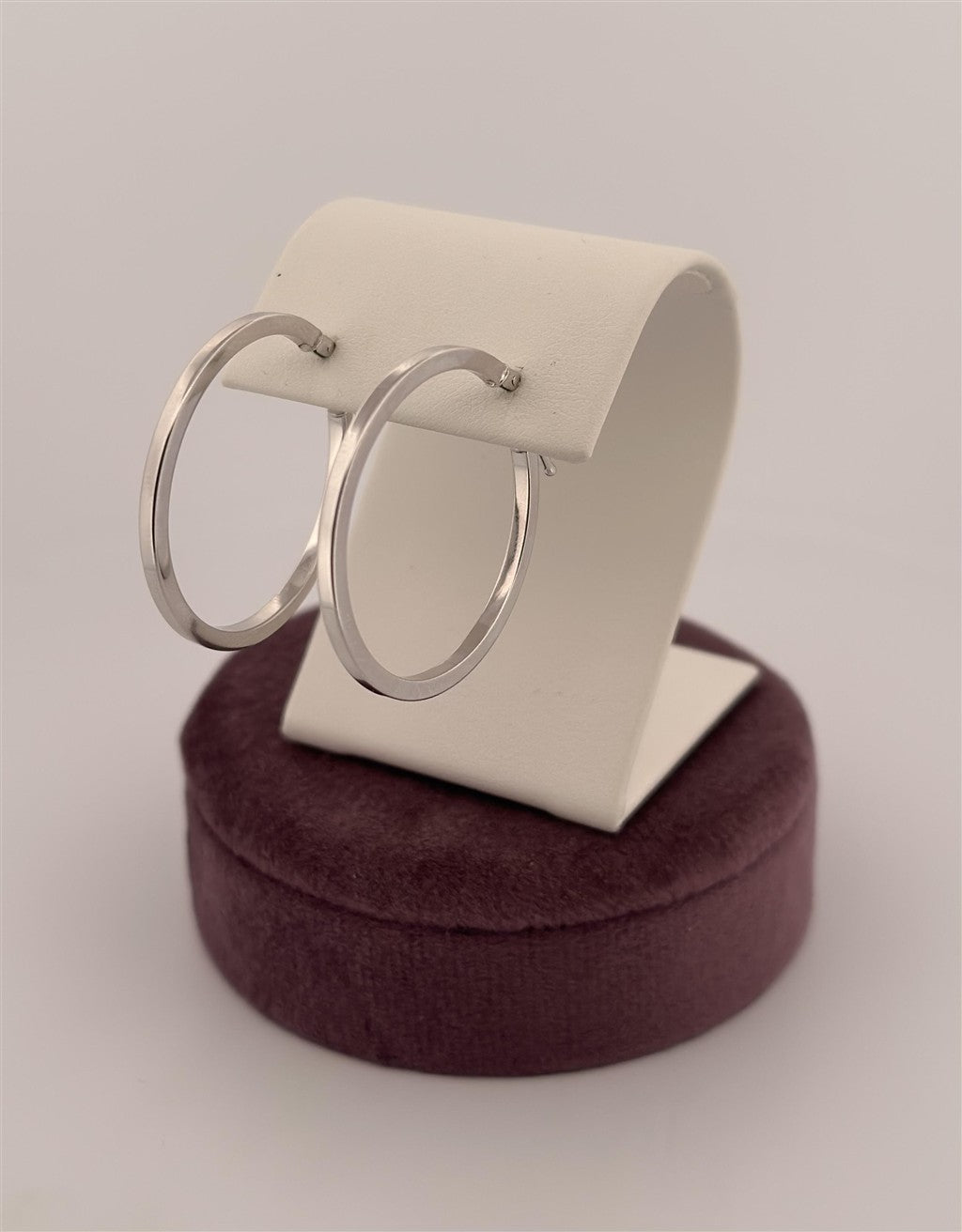 White Gold Hoop Earrings