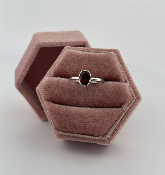 Sterling Silver Garnet Ring