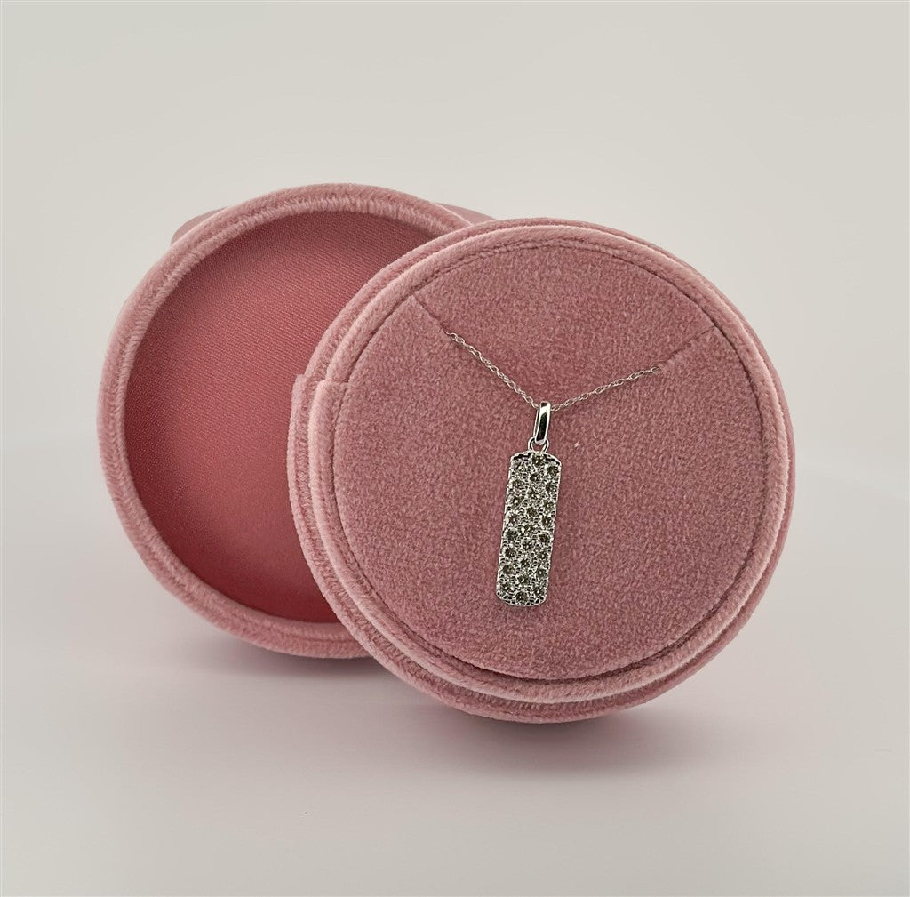 White Gold Diamond Vertical Bar Necklace