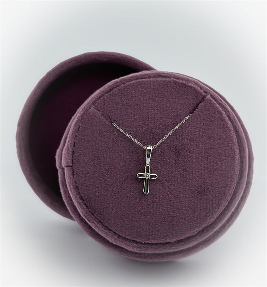 White Gold Diamond Cross Necklace