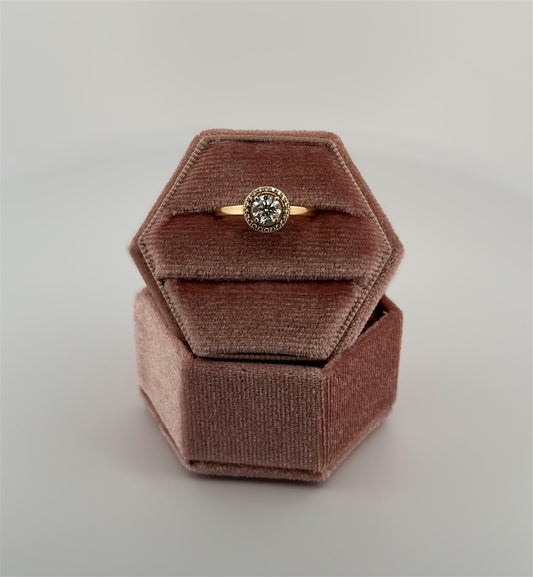 Yellow Gold Halo Style Diamond Engagement Ring