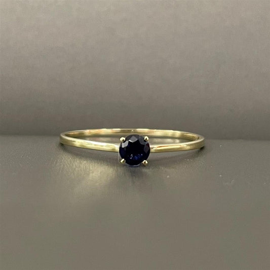 Yellow Gold Created Sapphire Ring