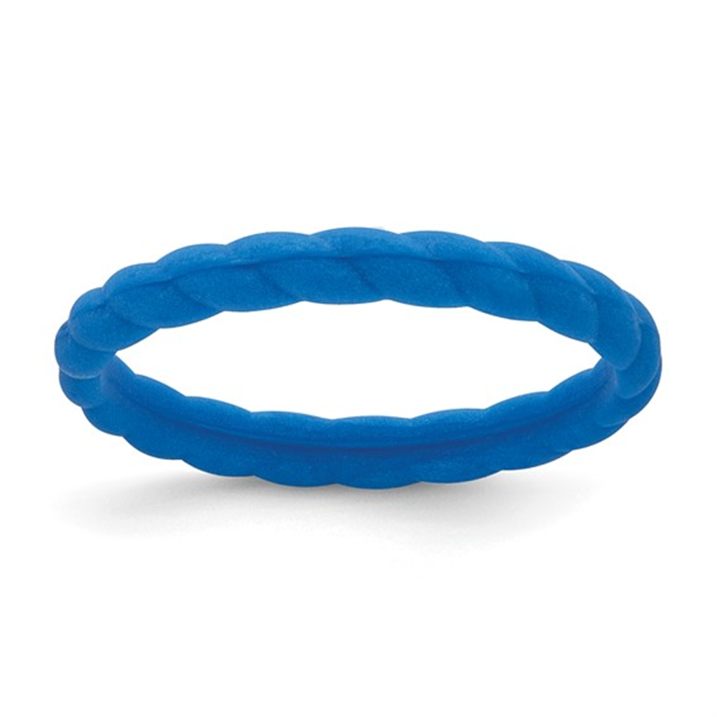 Blue Braided Silicone Wedding Band