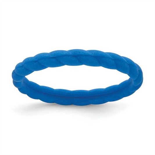 Blue Braided Silicone Wedding Band