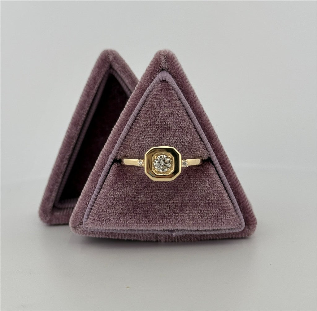 Yellow Gold Diamond Three Stone Ring