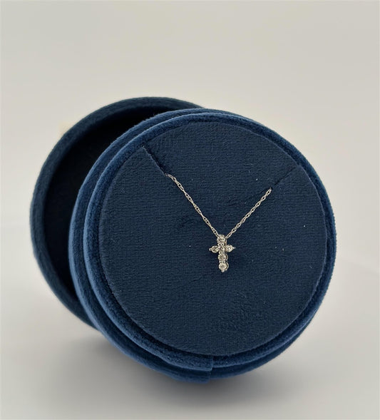 White Gold Diamond Cross Necklace