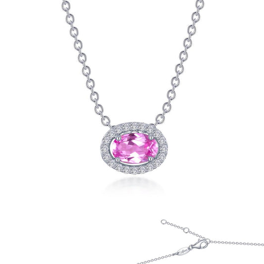 Lafonn Pink Sapphire Halo Necklace
