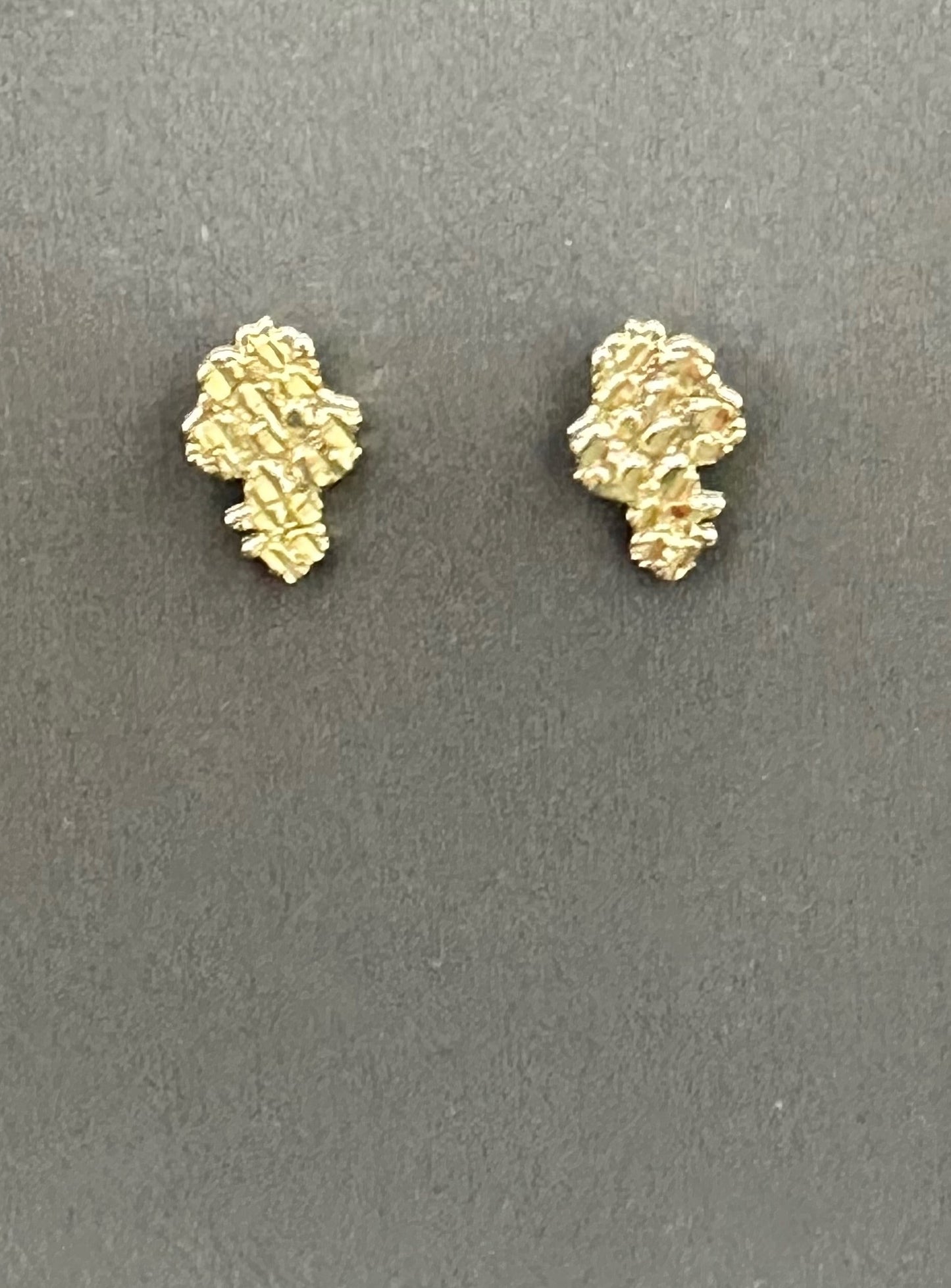 Yellow Gold Nugget Stud Earrings