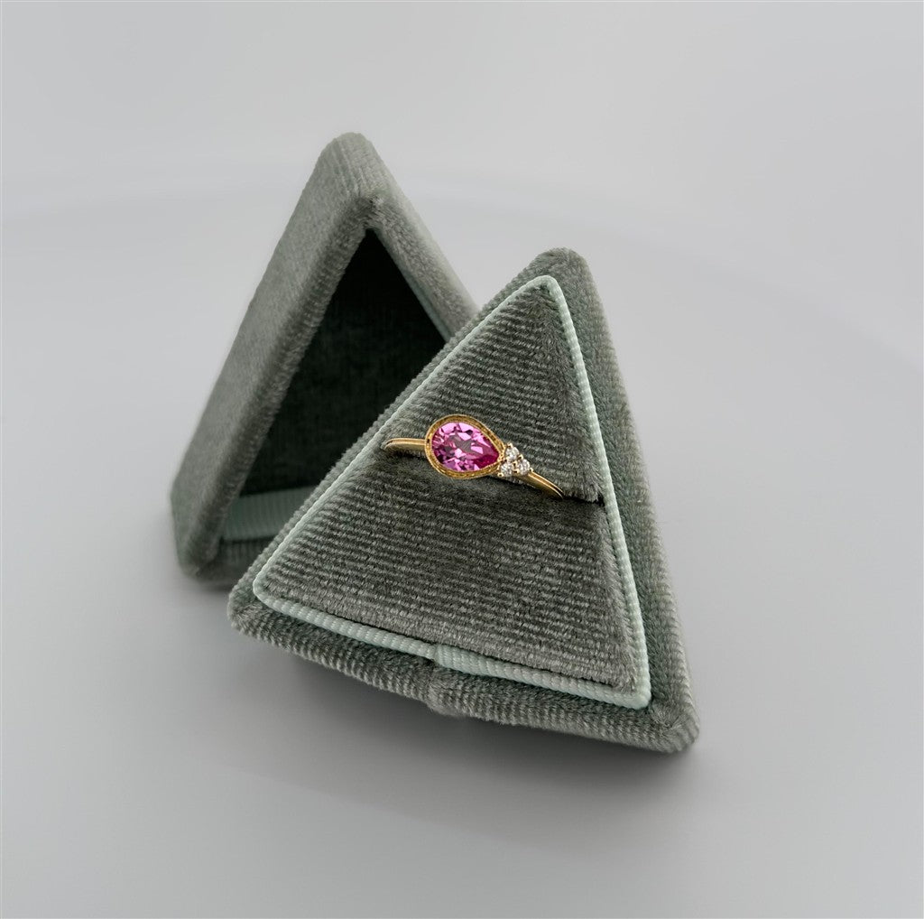 Yellow Gold Diamond Accented Pink Topaz Ring