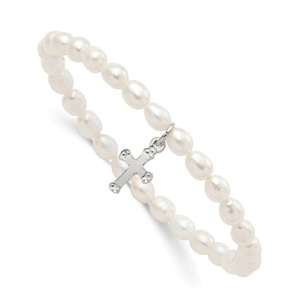 Sterling Silver Stretch Pearl Bracelet