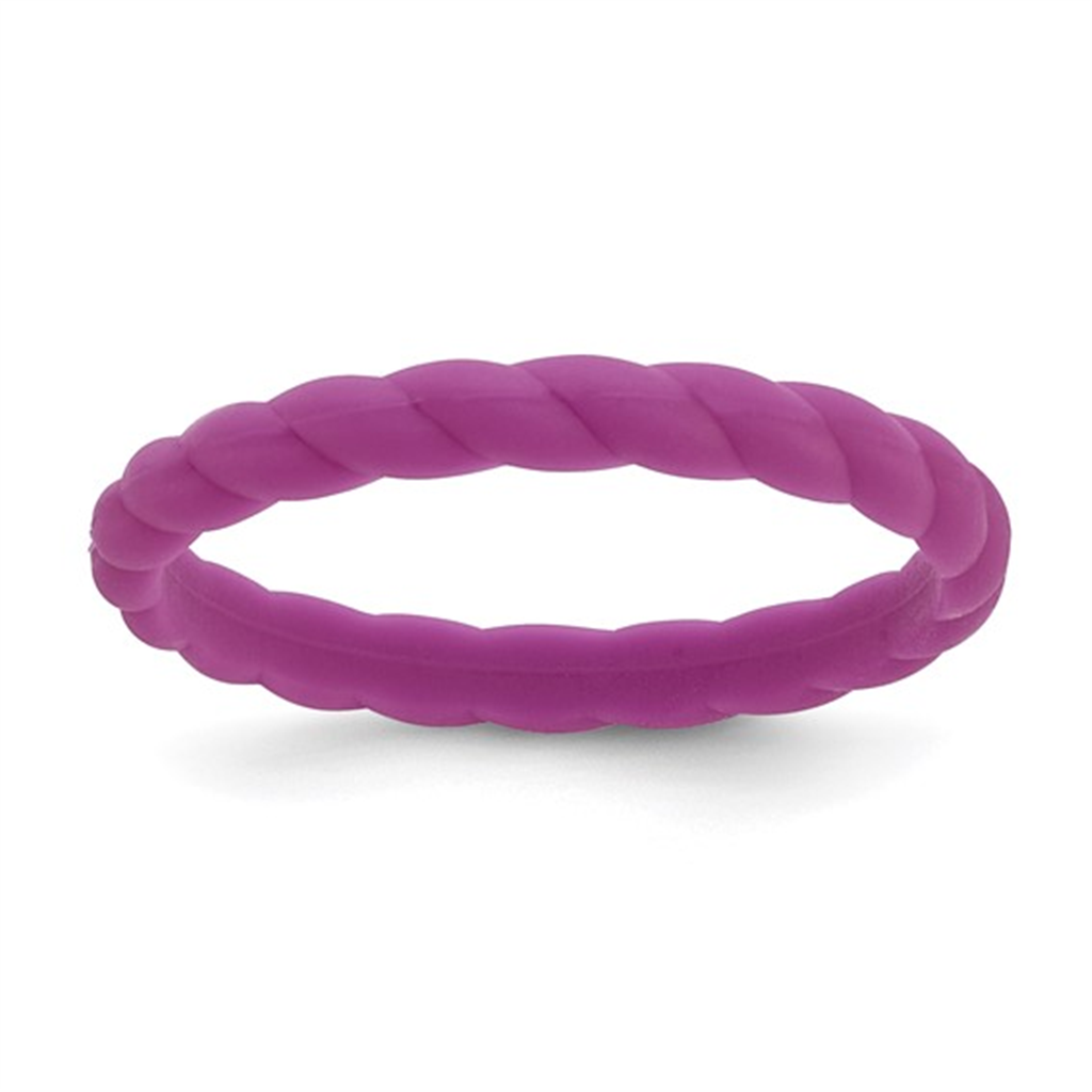 Dark Purple Braided Silicone Wedding Band